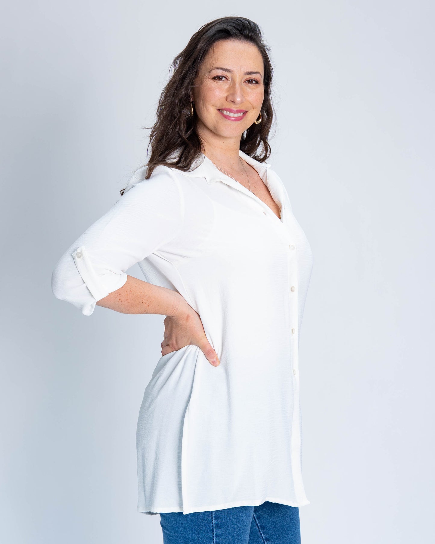 Blusón Liso Millie Blanco