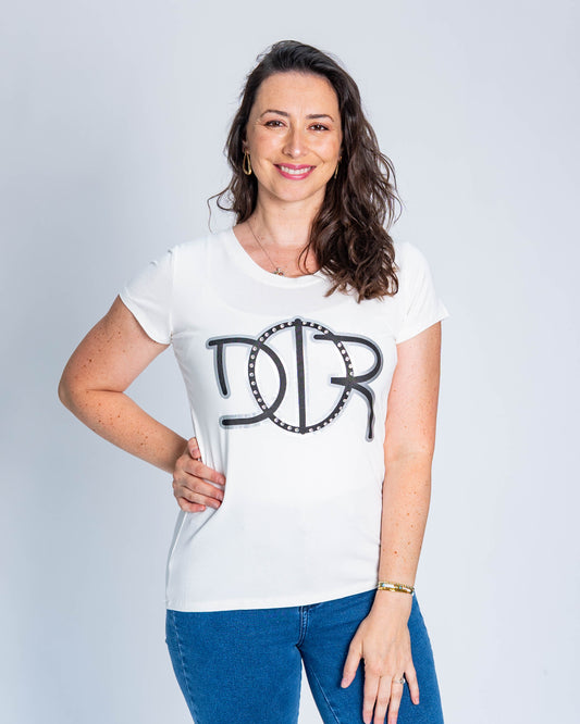 Polera Dior Brillos Blanco