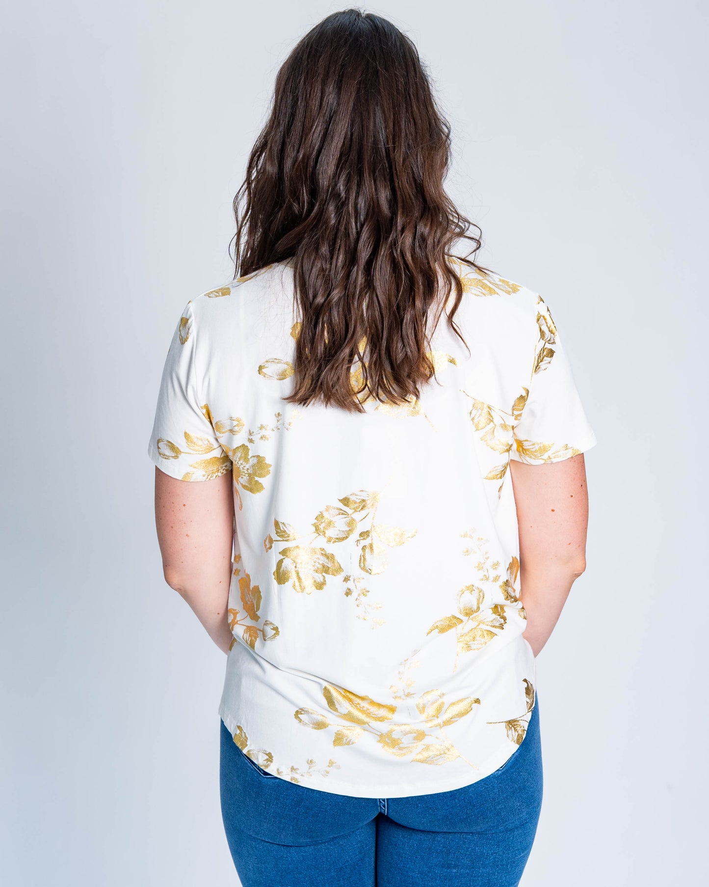 Polera Amour Dorada Blanca