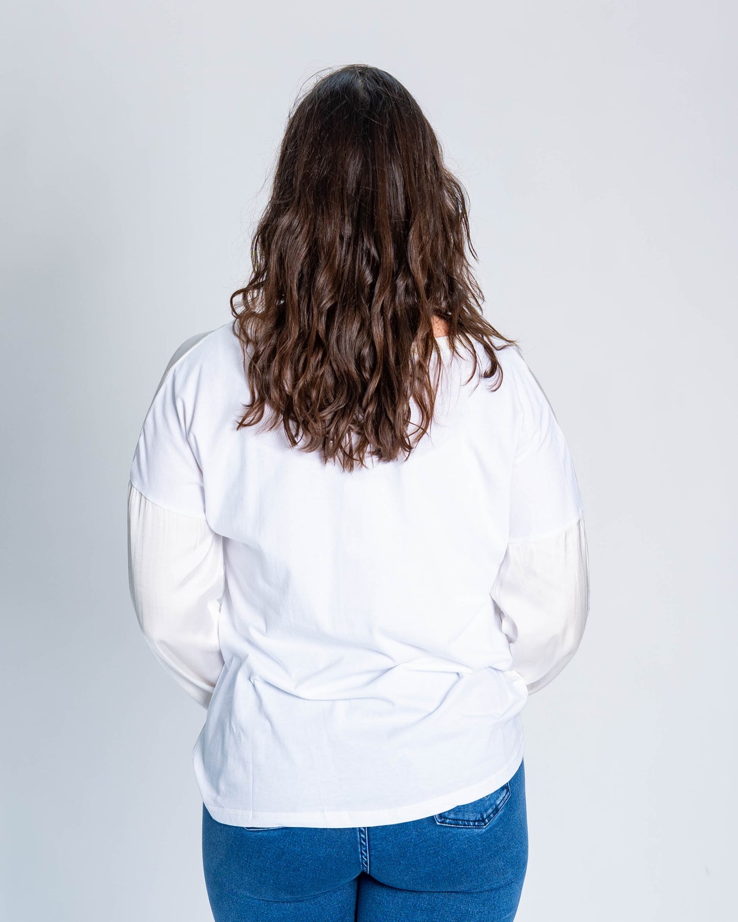 Polera Triple Print Brillo Blanco