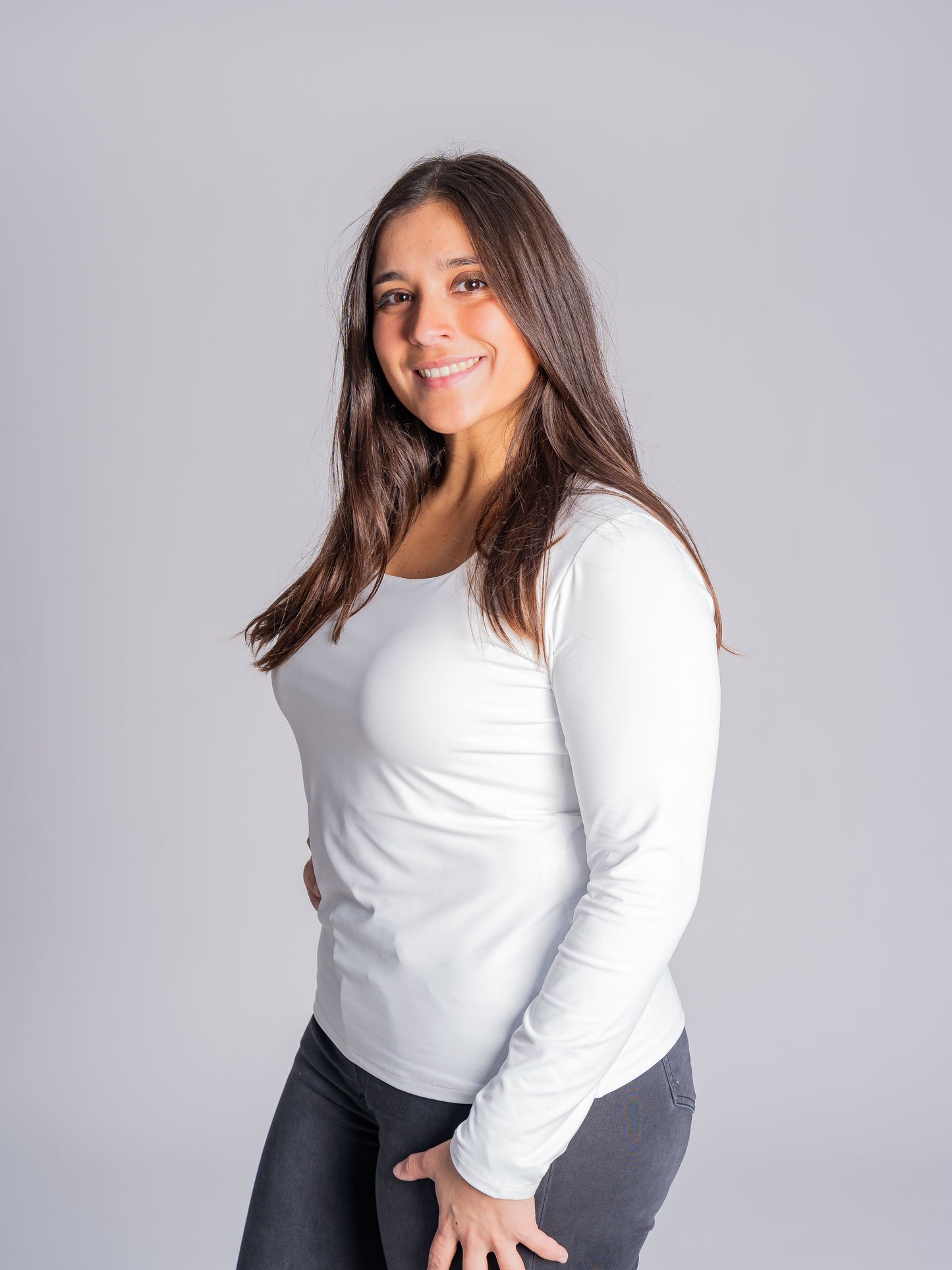 POLERA BASICA MANGA LARGA LORENA BLANCA