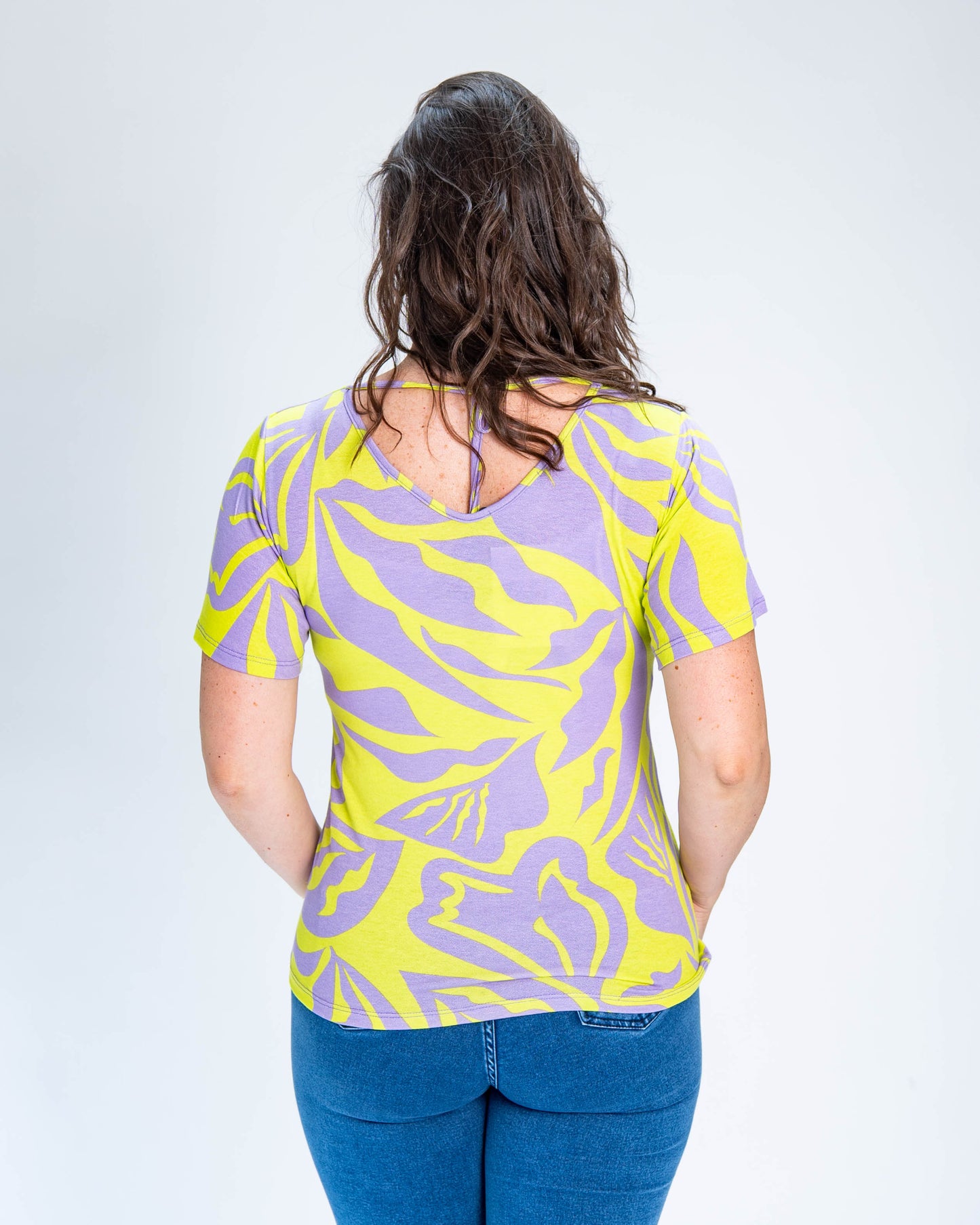 Polera Líneas Giselle Amarillo Lila