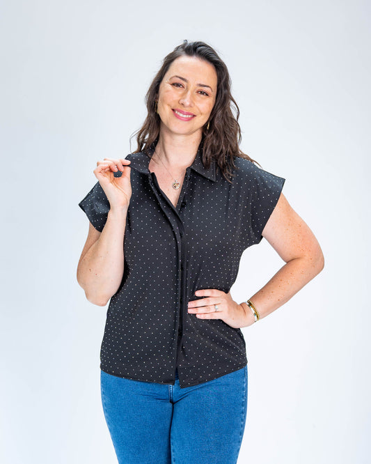 Blusa Trinidad Brillos Negro