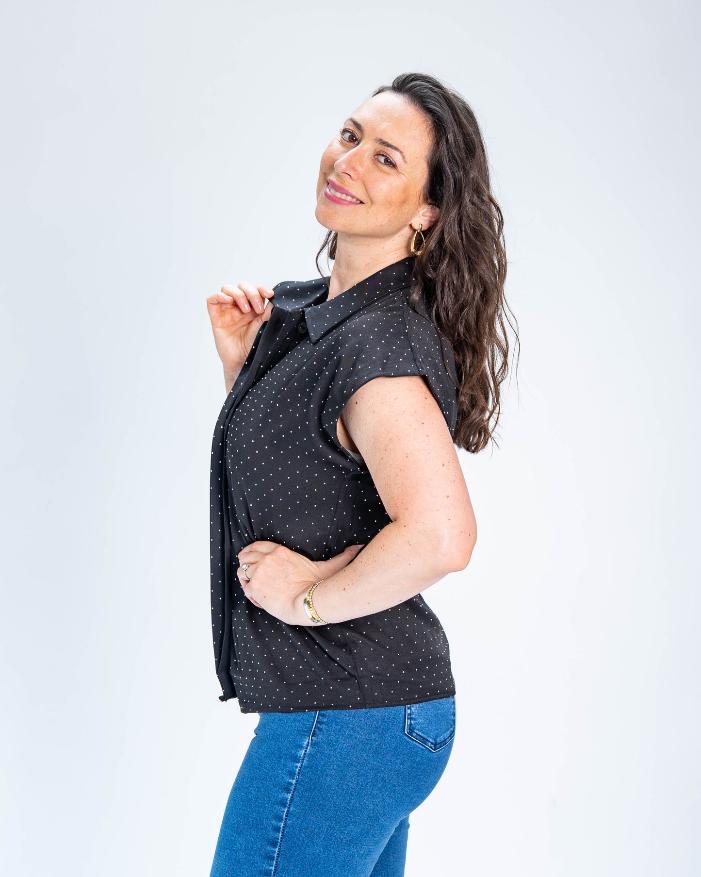 Blusa Trinidad Brillos Negro