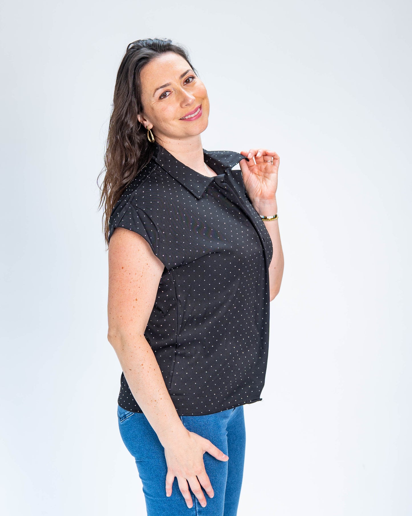 Blusa Trinidad Brillos Negro