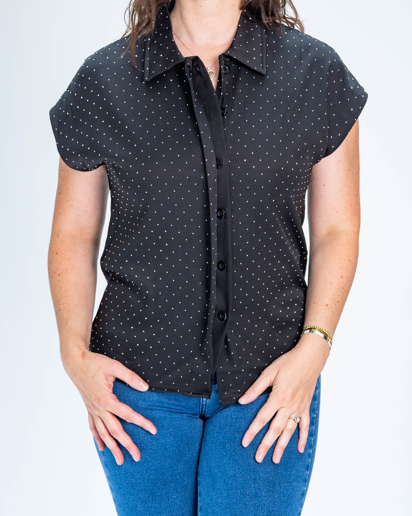 Blusa Trinidad Brillos Negro