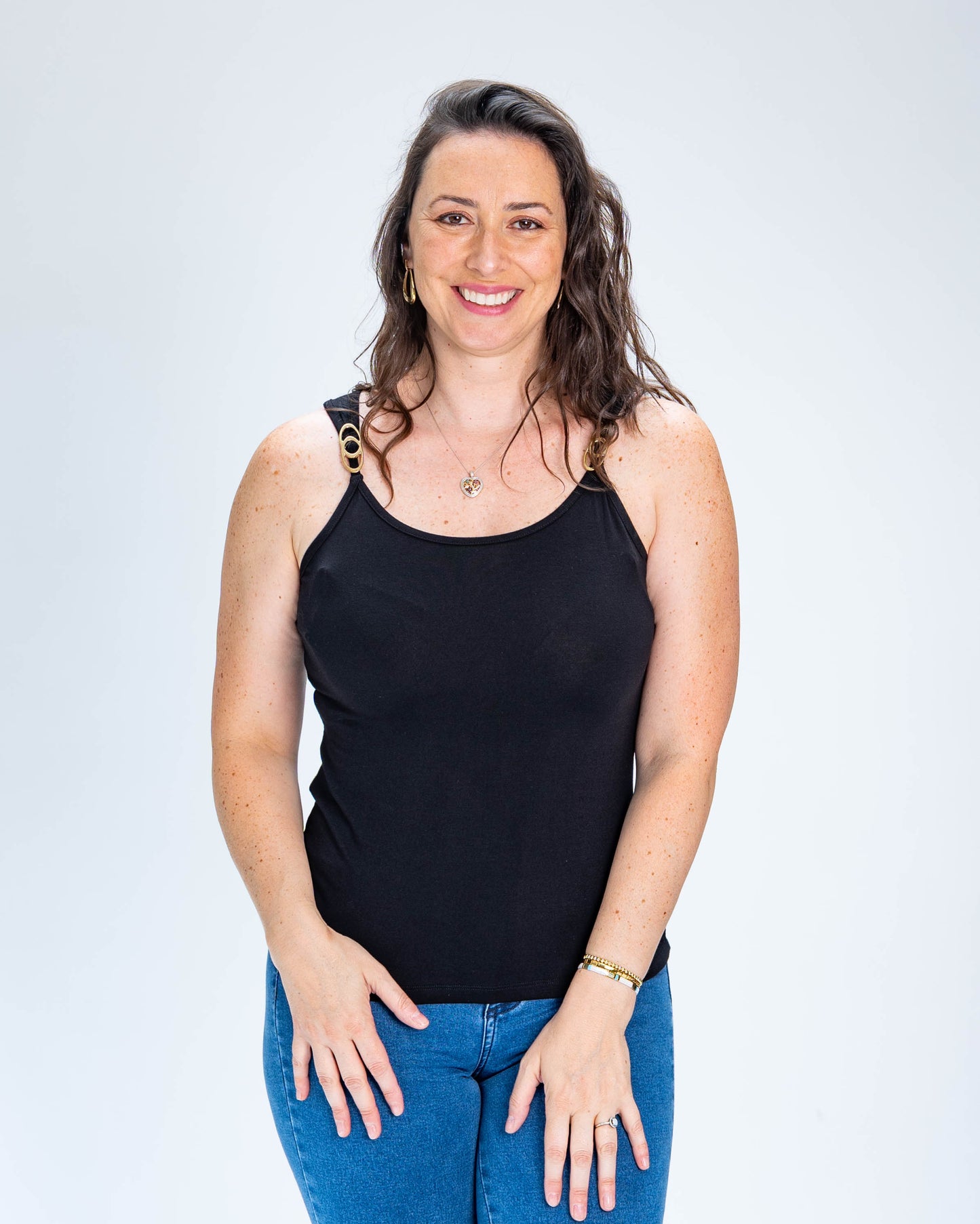 Polera Aplicación Dorado Negro