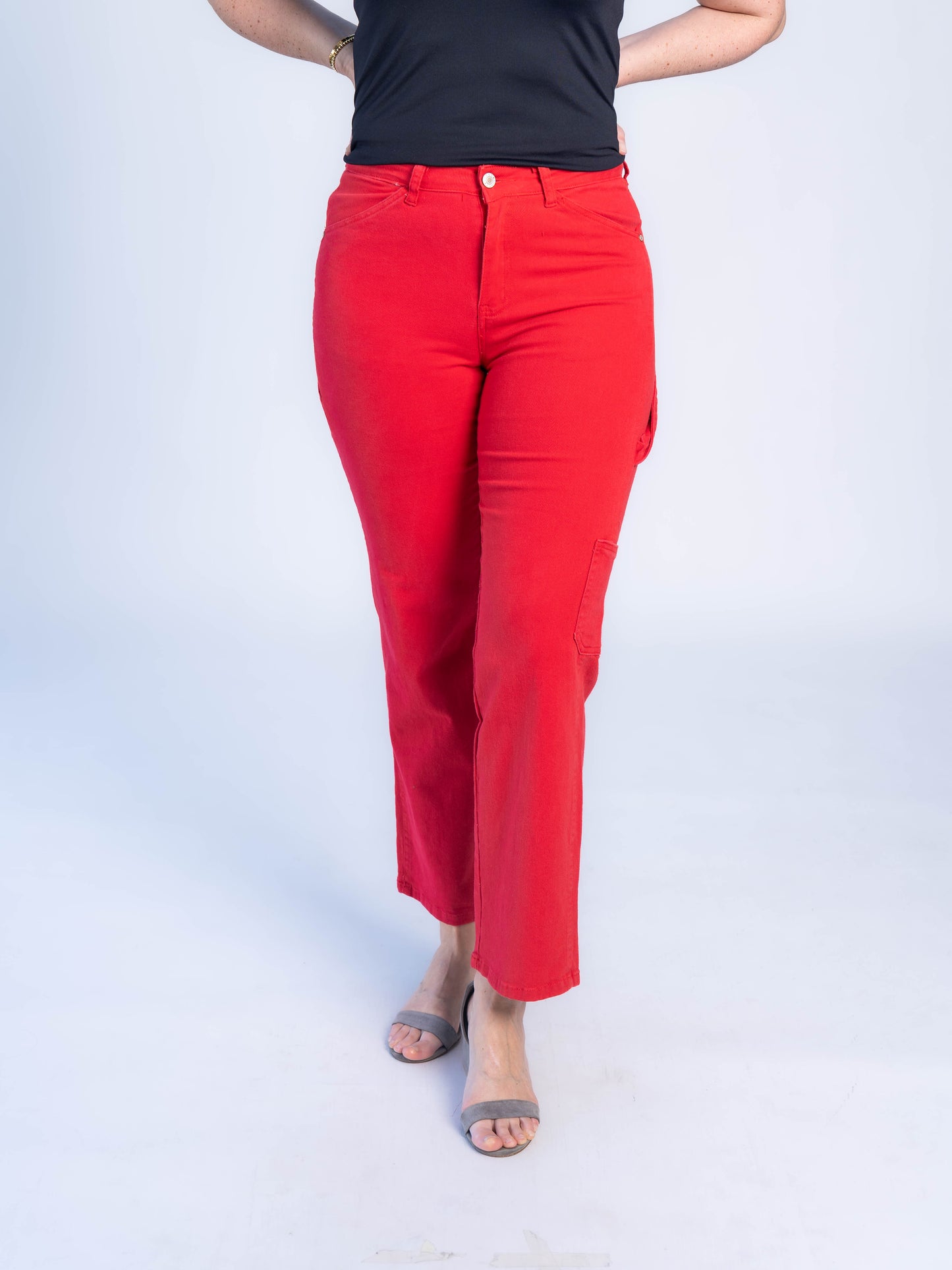 JEANS CARGO ROJO