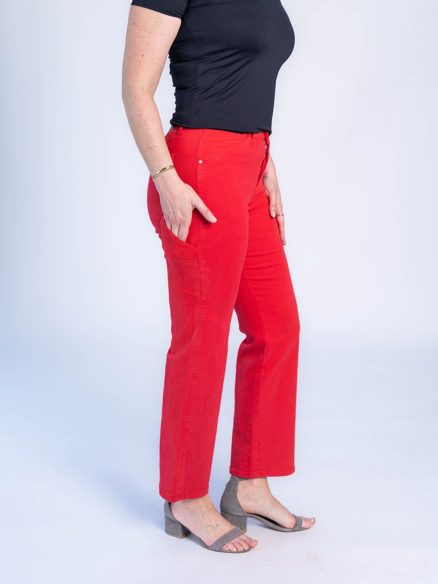 JEANS CARGO ROJO