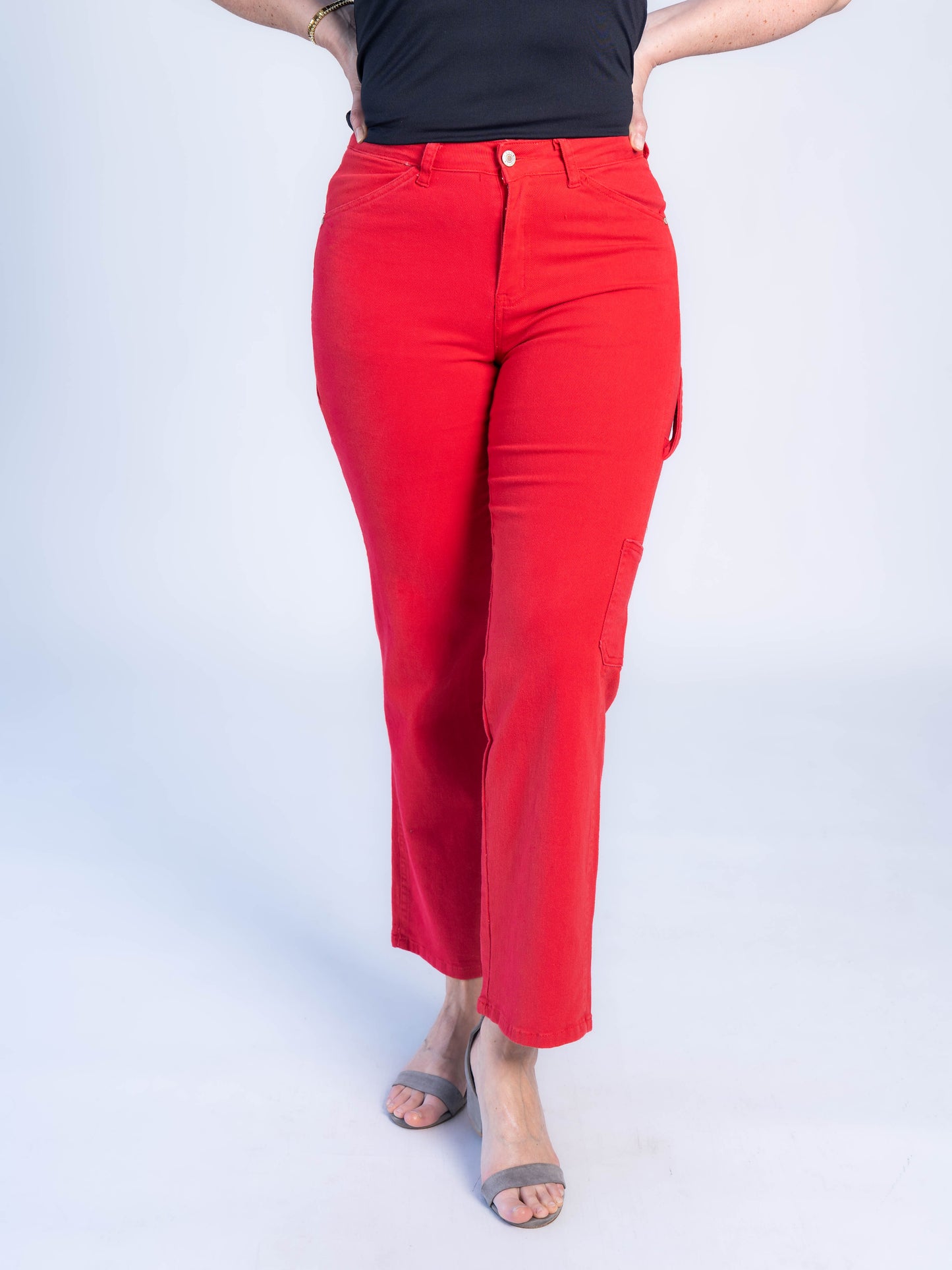 JEANS CARGO ROJO