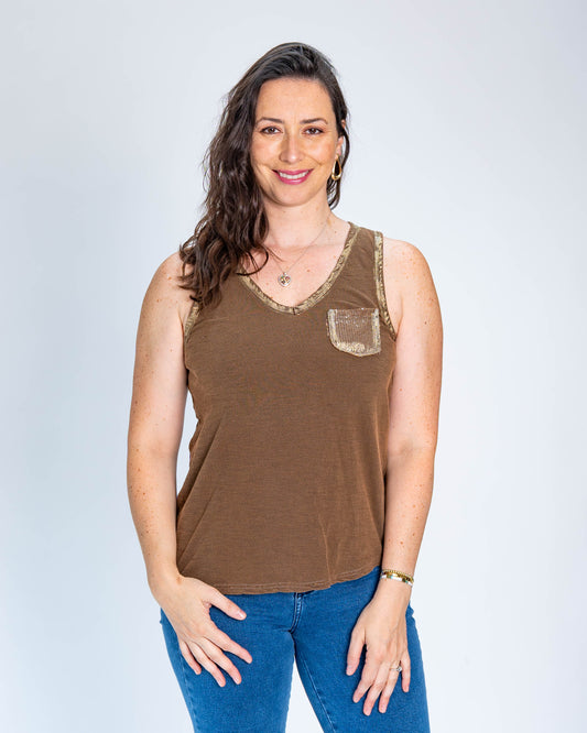 Polera Musculosa Fer Café