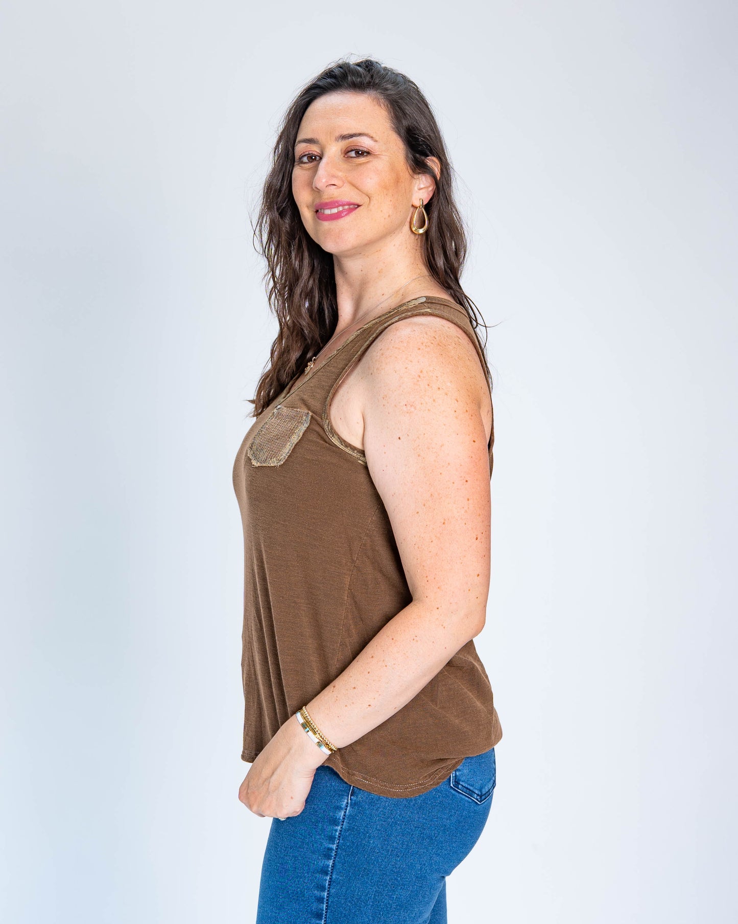 Polera Musculosa Fer Café