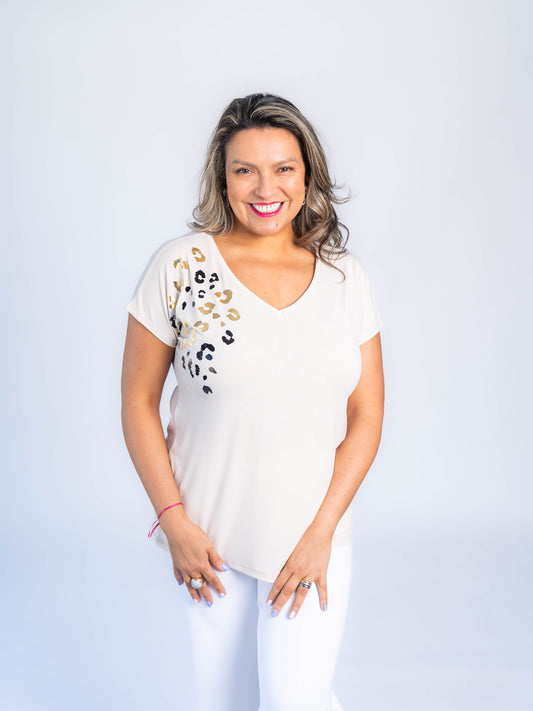 POLERA PRINT SOLANGE BEIGE