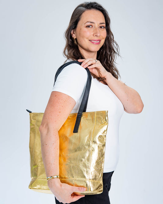 Bolso Metalizado Dorado