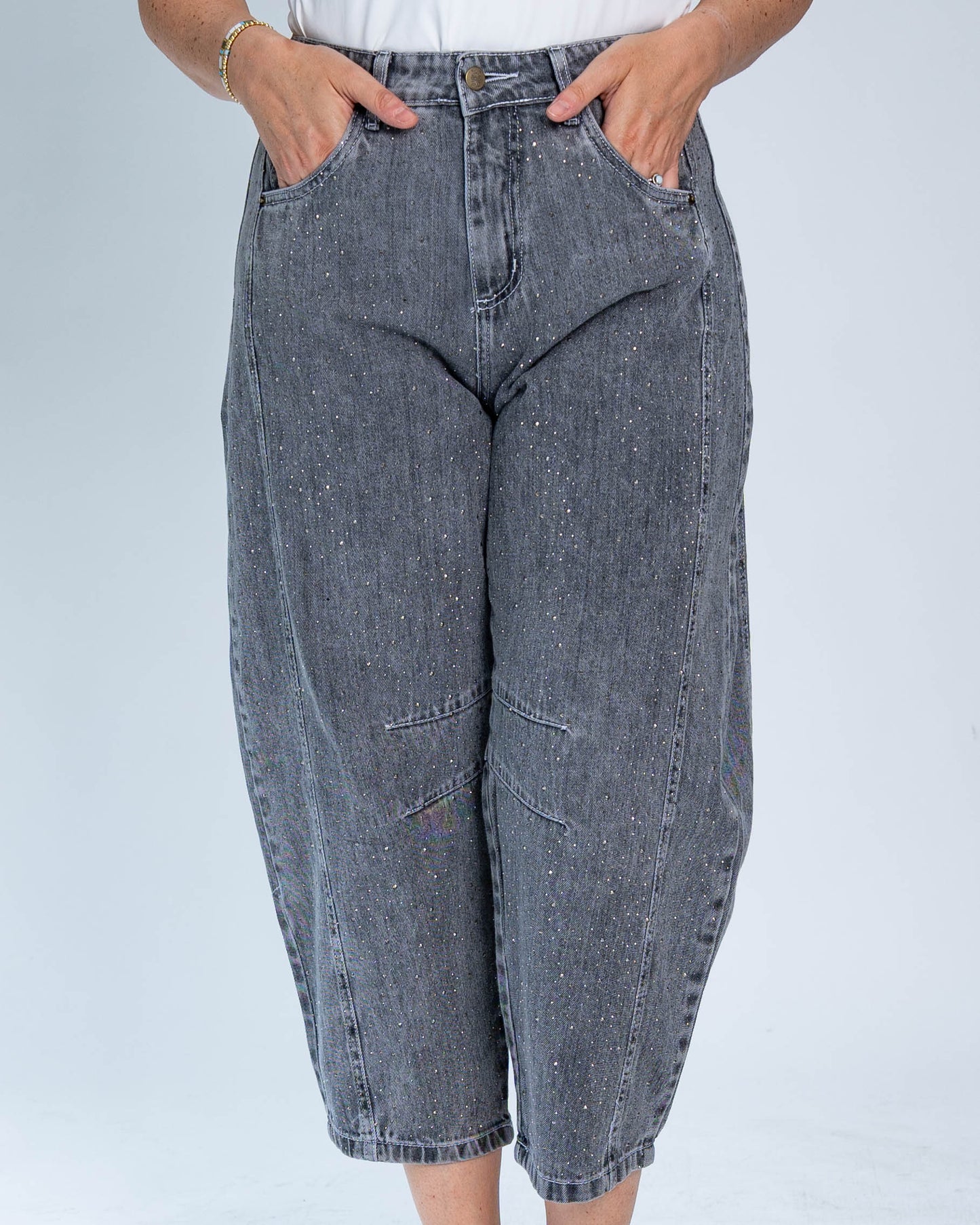 Jeans Baggi Aylin Brillos Gris