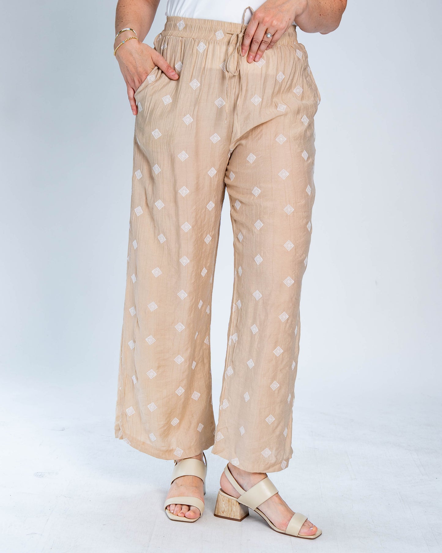 Pantalón Florencia Triángulos Beige