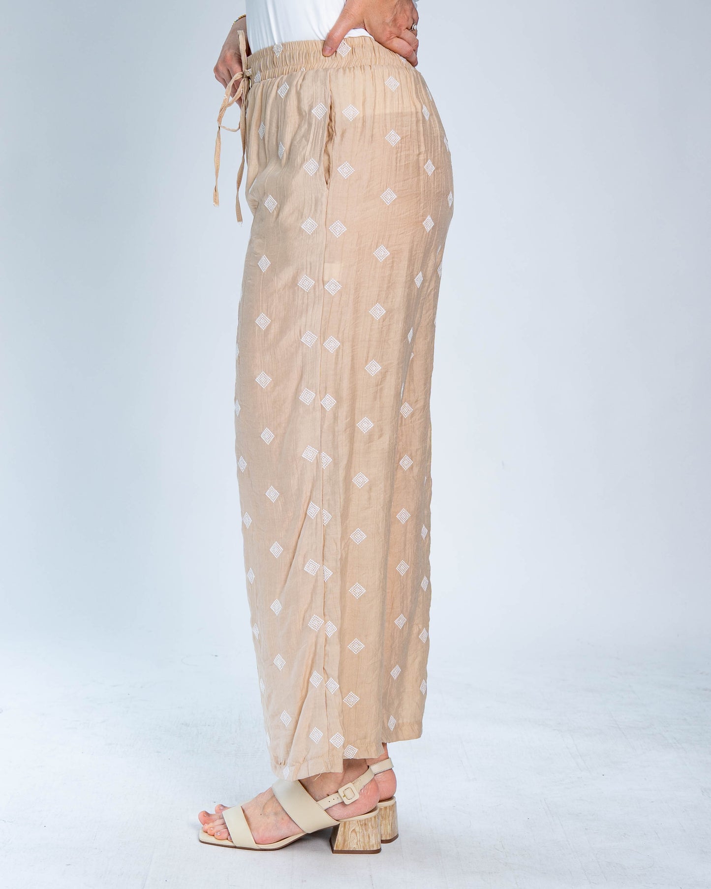 Pantalón Florencia Triángulos Beige