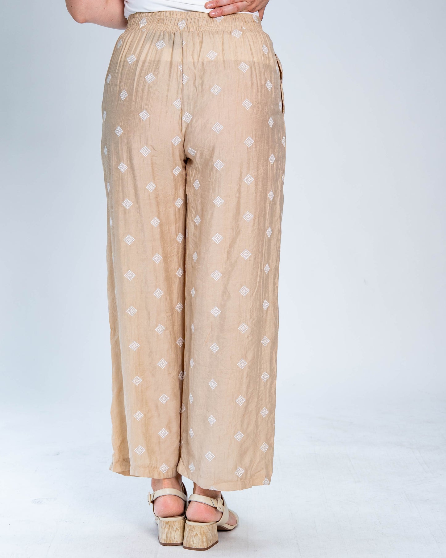 Pantalón Florencia Triángulos Beige