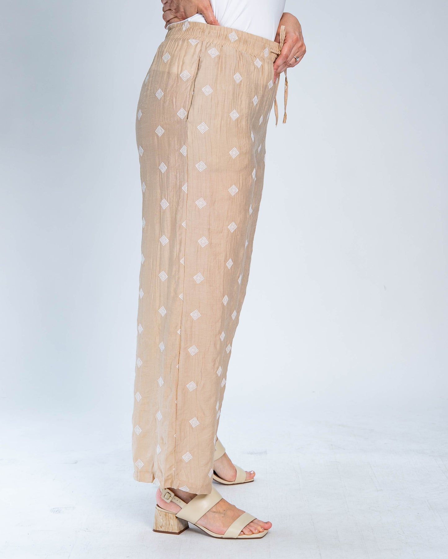 Pantalón Florencia Triángulos Beige