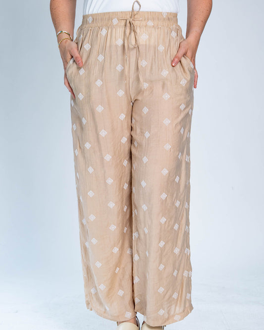 Pantalón Florencia Triángulos Beige