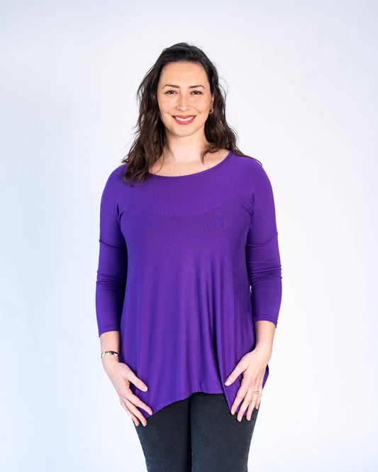 Polera básica cony morado