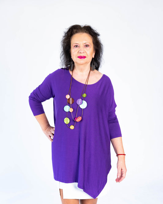 Polera Cony Manga Larga Morado