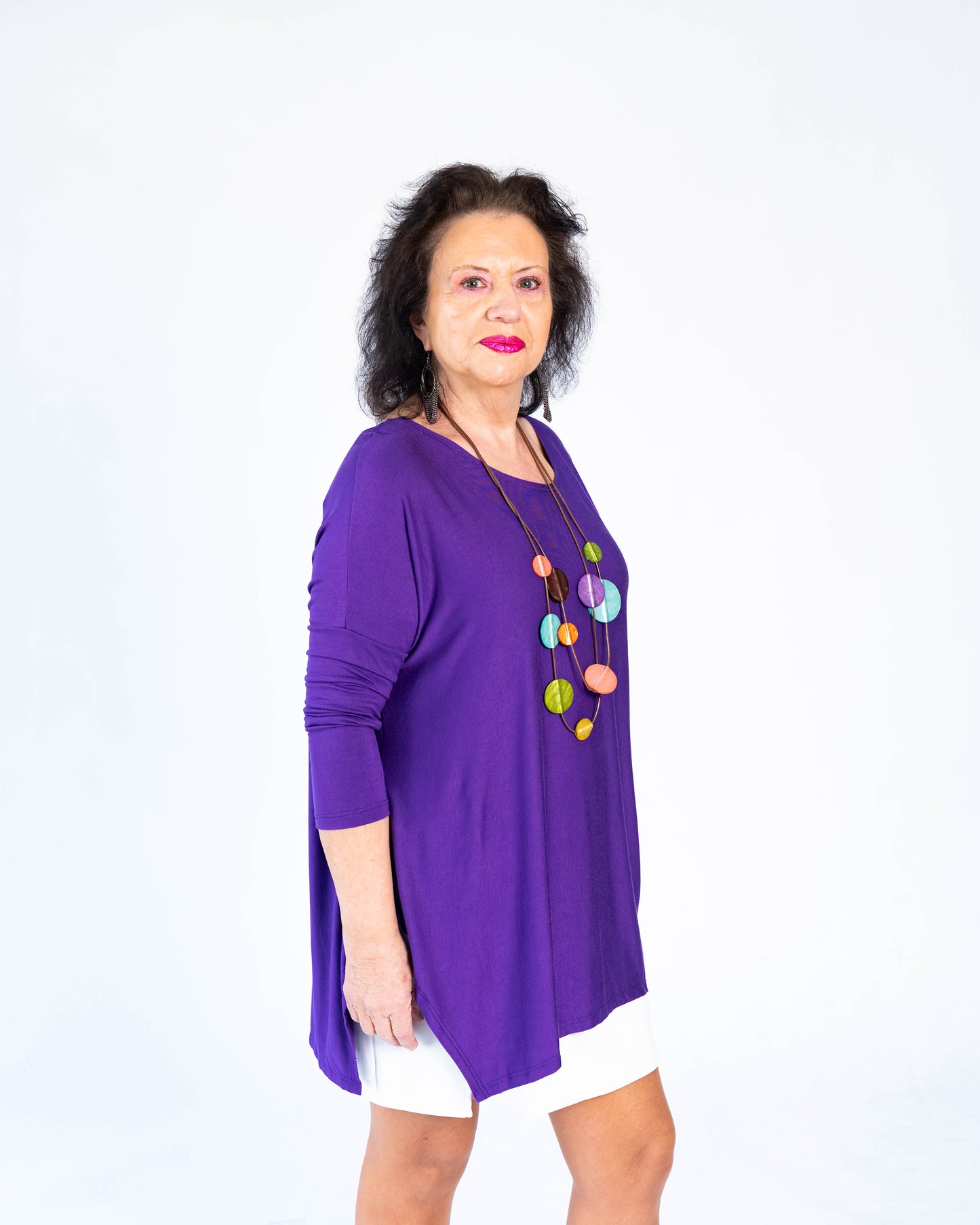 Polera Cony Manga Larga Morado