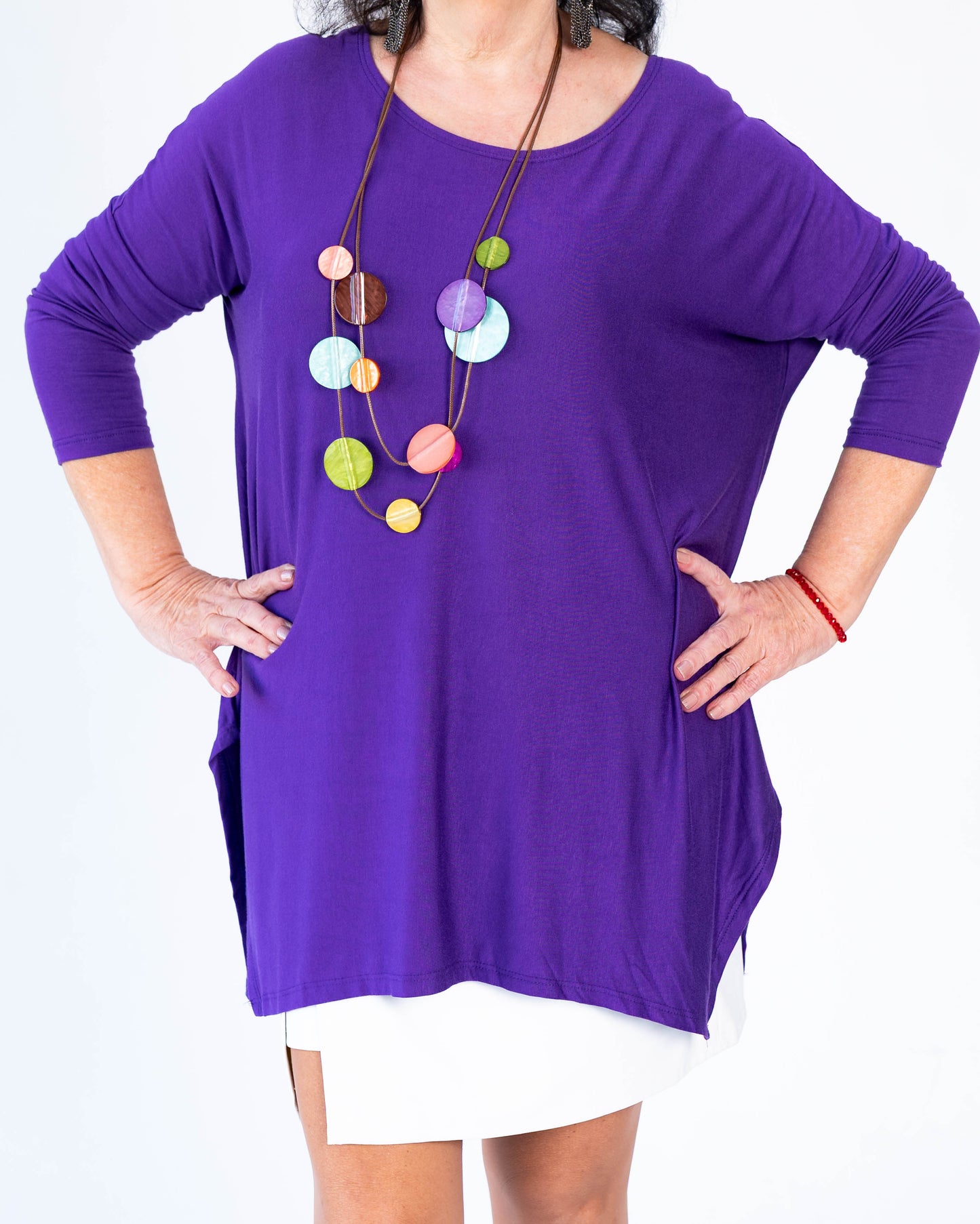 Polera Cony Manga Larga Morado