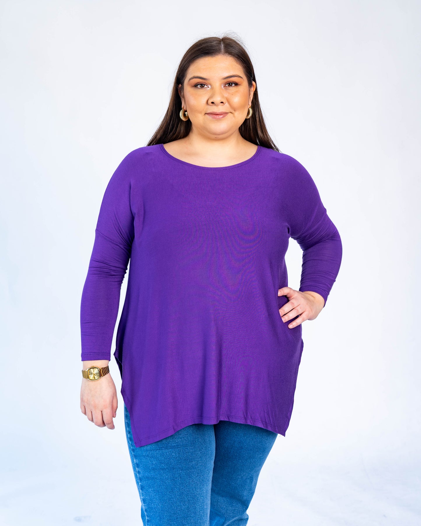 Polera Cony Manga Larga Morado