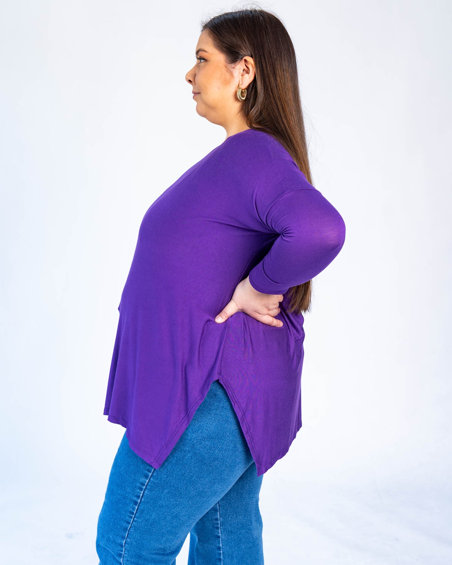 Polera Cony Manga Larga Morado