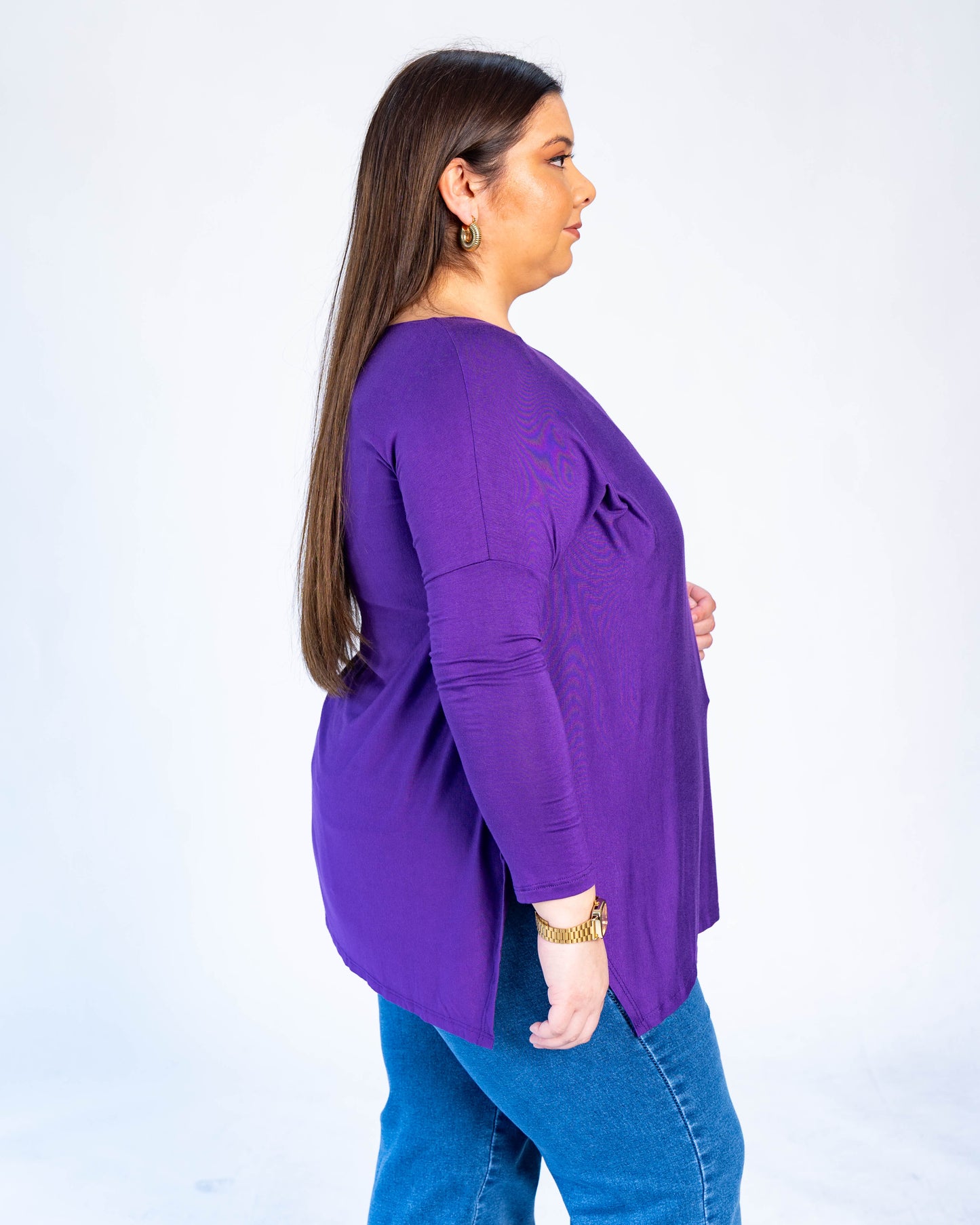 Polera Cony Manga Larga Morado
