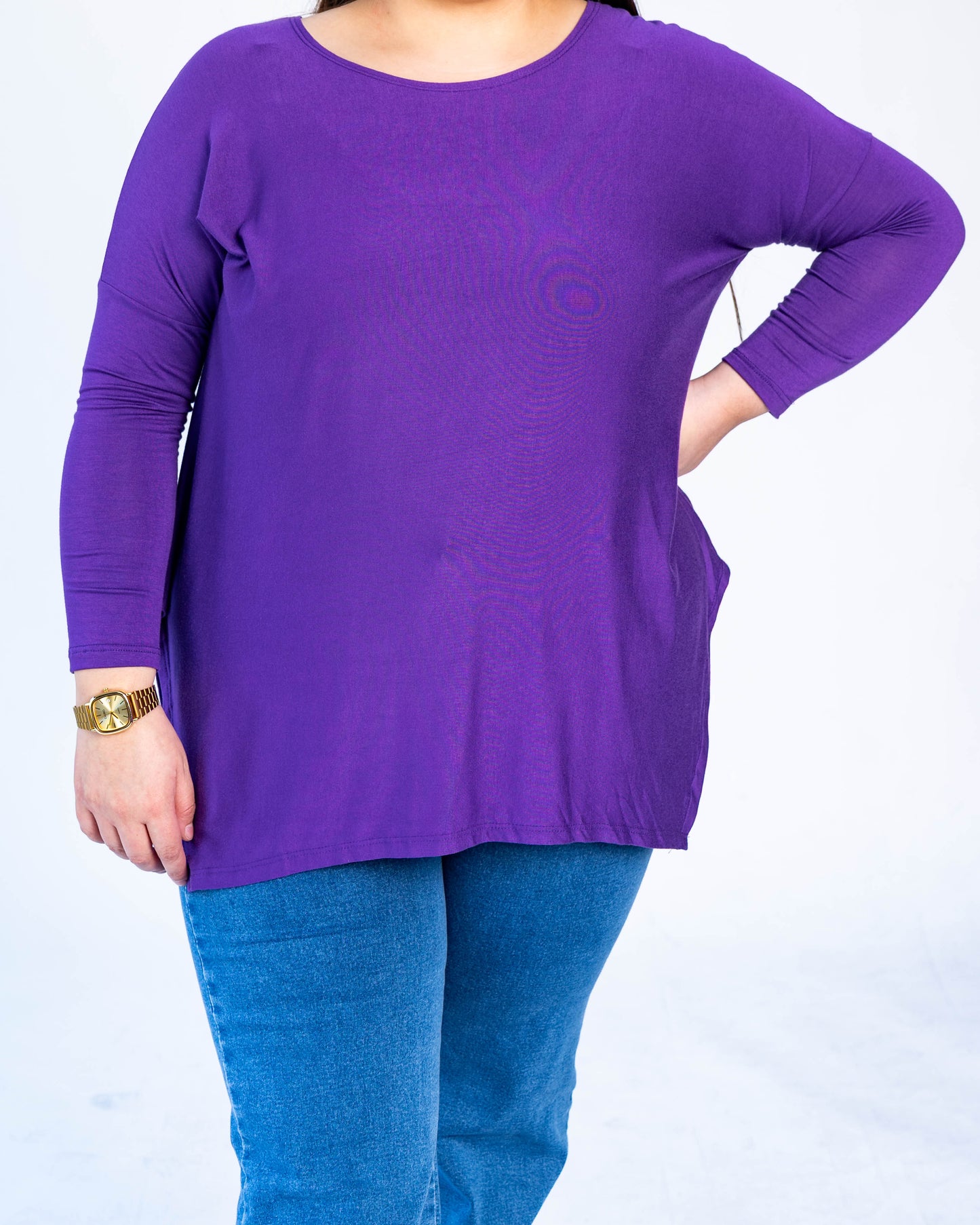 Polera Cony Manga Larga Morado