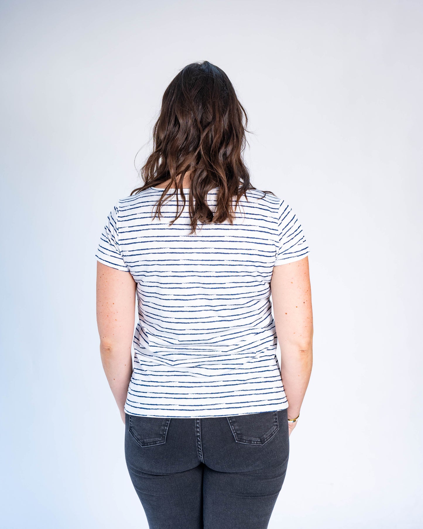 Polera Líneas Azul Dorado