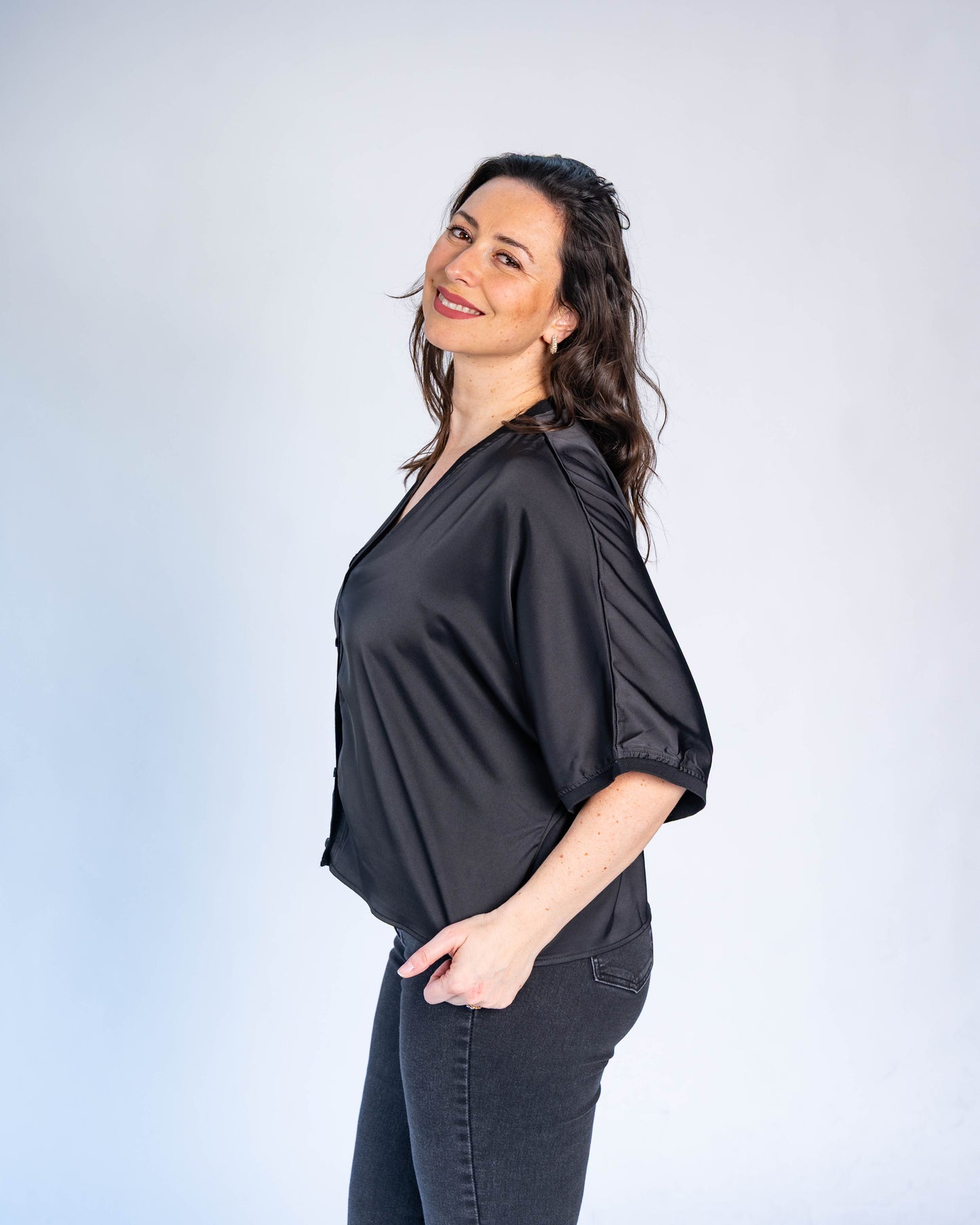 Blusa Satinada Valeria Negro