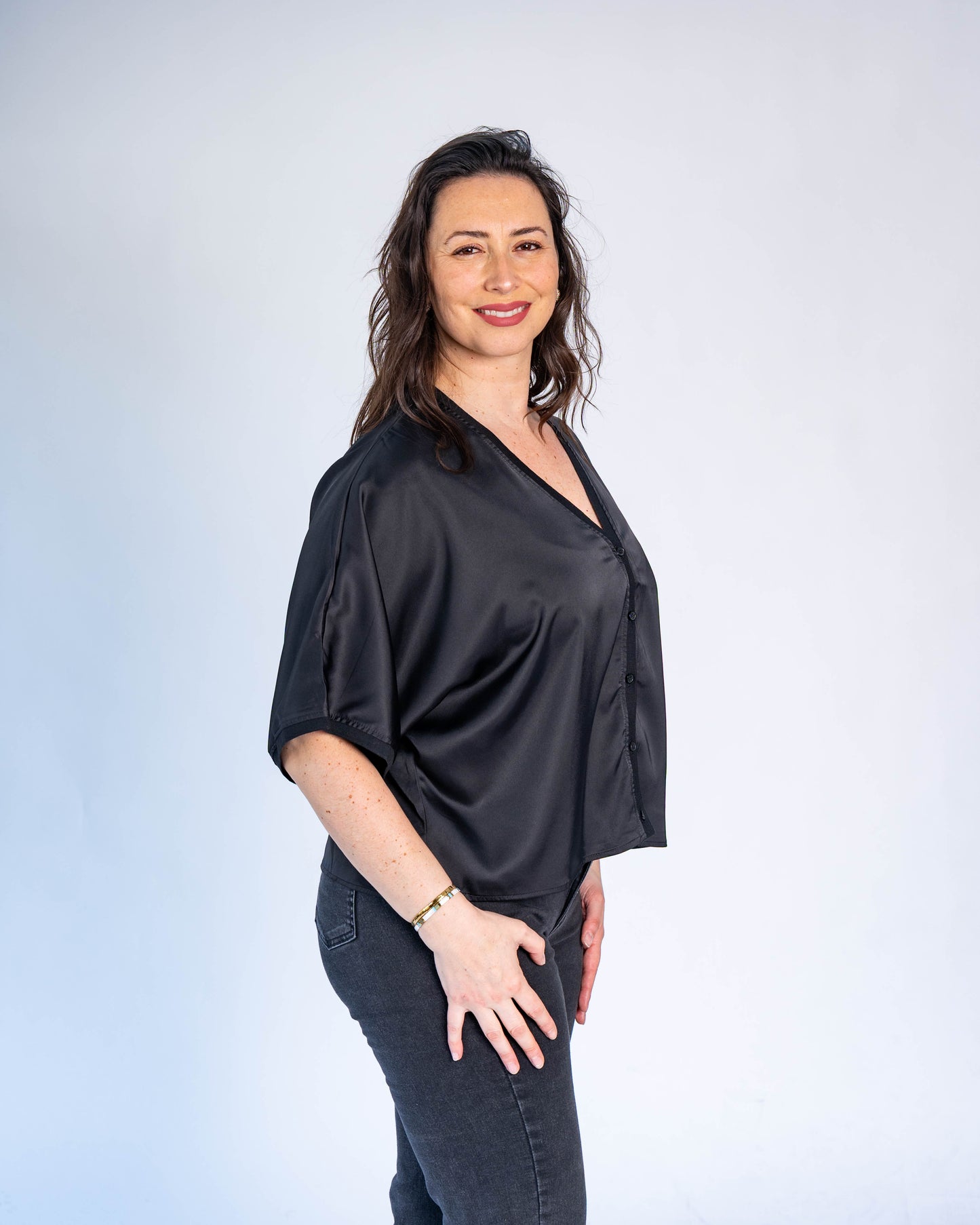 Blusa Satinada Valeria Negro