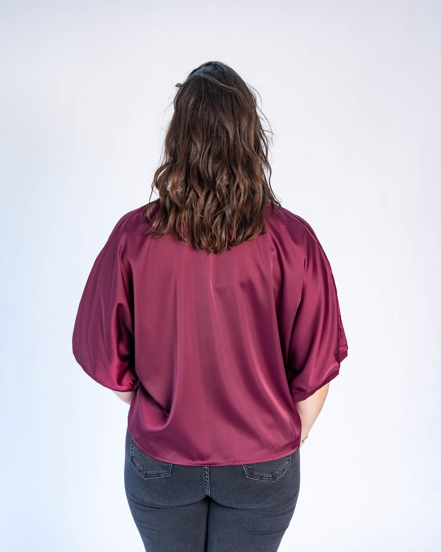 Blusa Satinada Valeria Burdeo