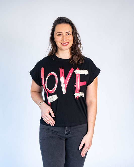 Polera Love Fluor Negro