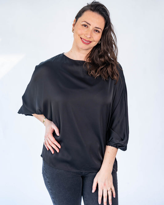 Blusa Magda Satinada Negro