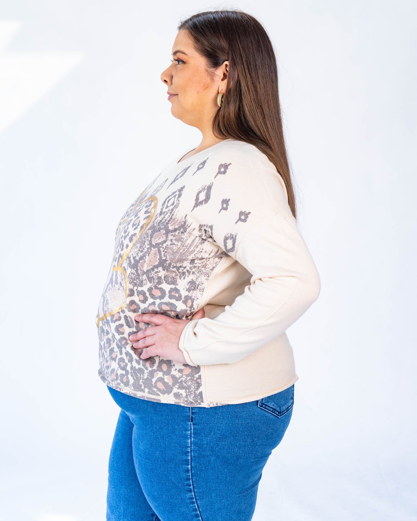 Sweater Brendita Corazones Beige