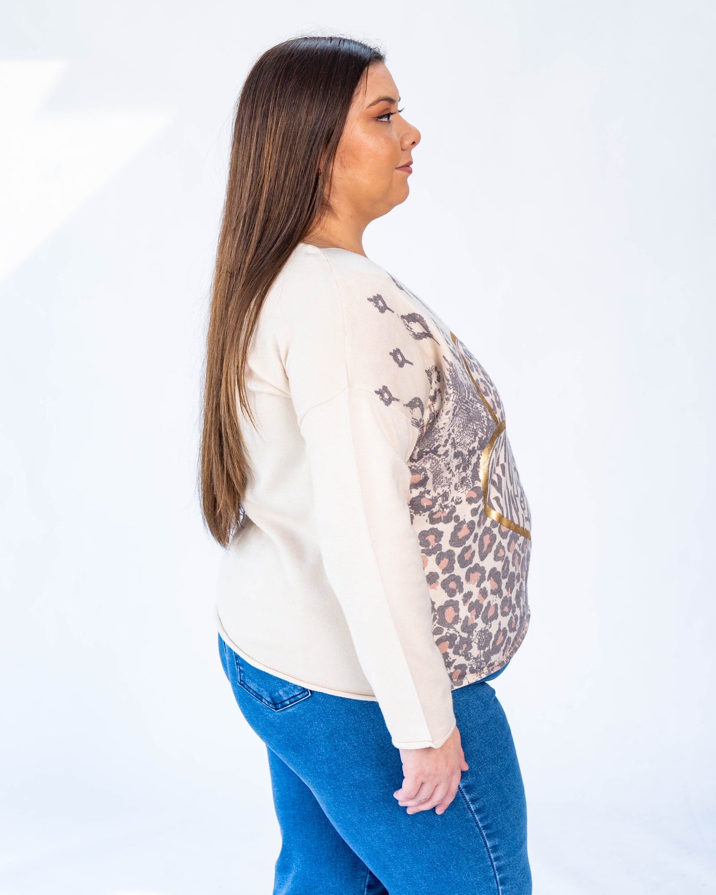 Sweater Brendita Corazones Beige