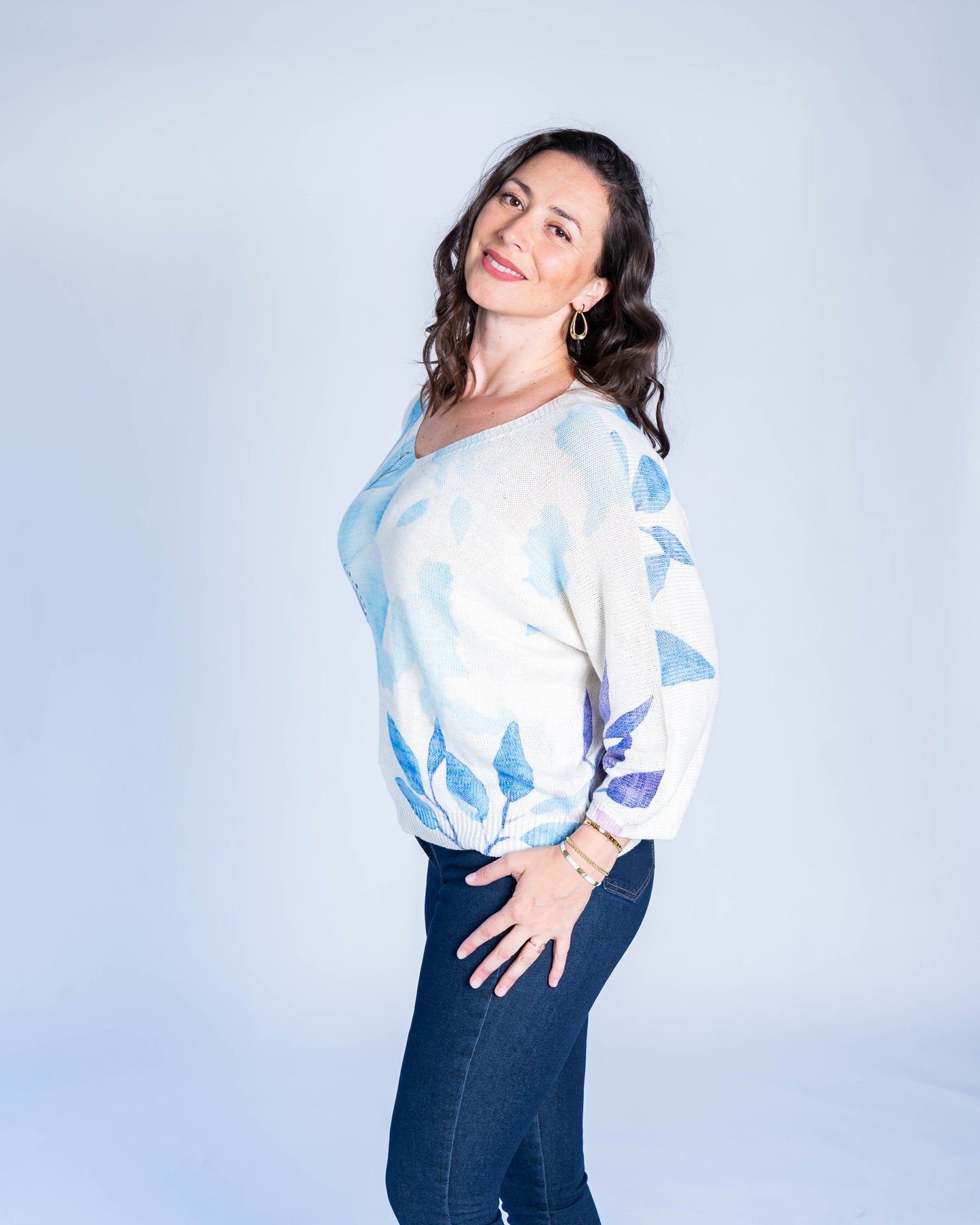SWEATER JOSEFA FLORES BLANCO