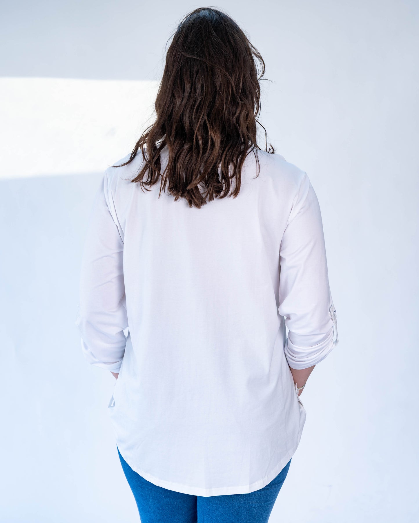 Blusa Alma Duo Brillo/Flor Blanco