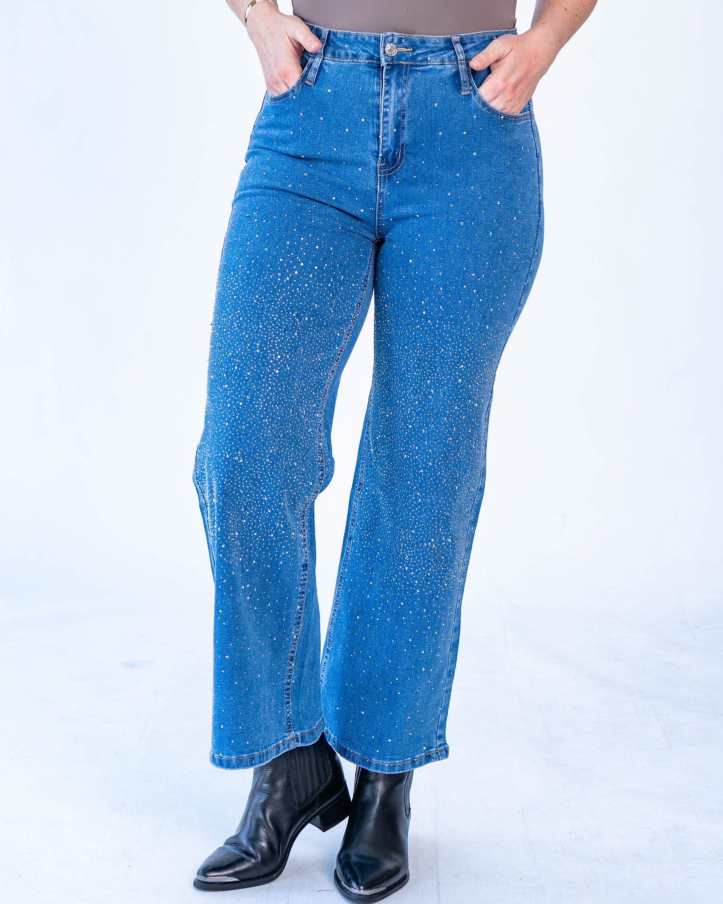 Jeans brillos beyonce azul oscuro