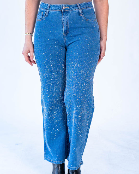 Jeans brillos beyonce azul oscuro