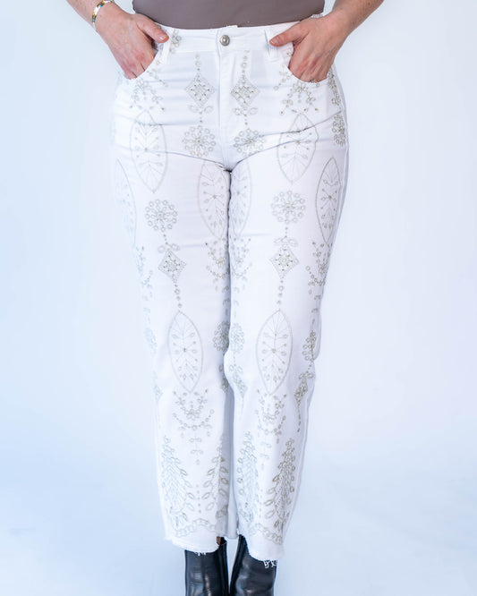 Pantalón Leo bordado dorado