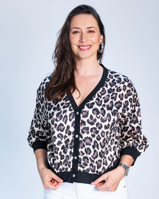 Blusa Bomber Print Negro