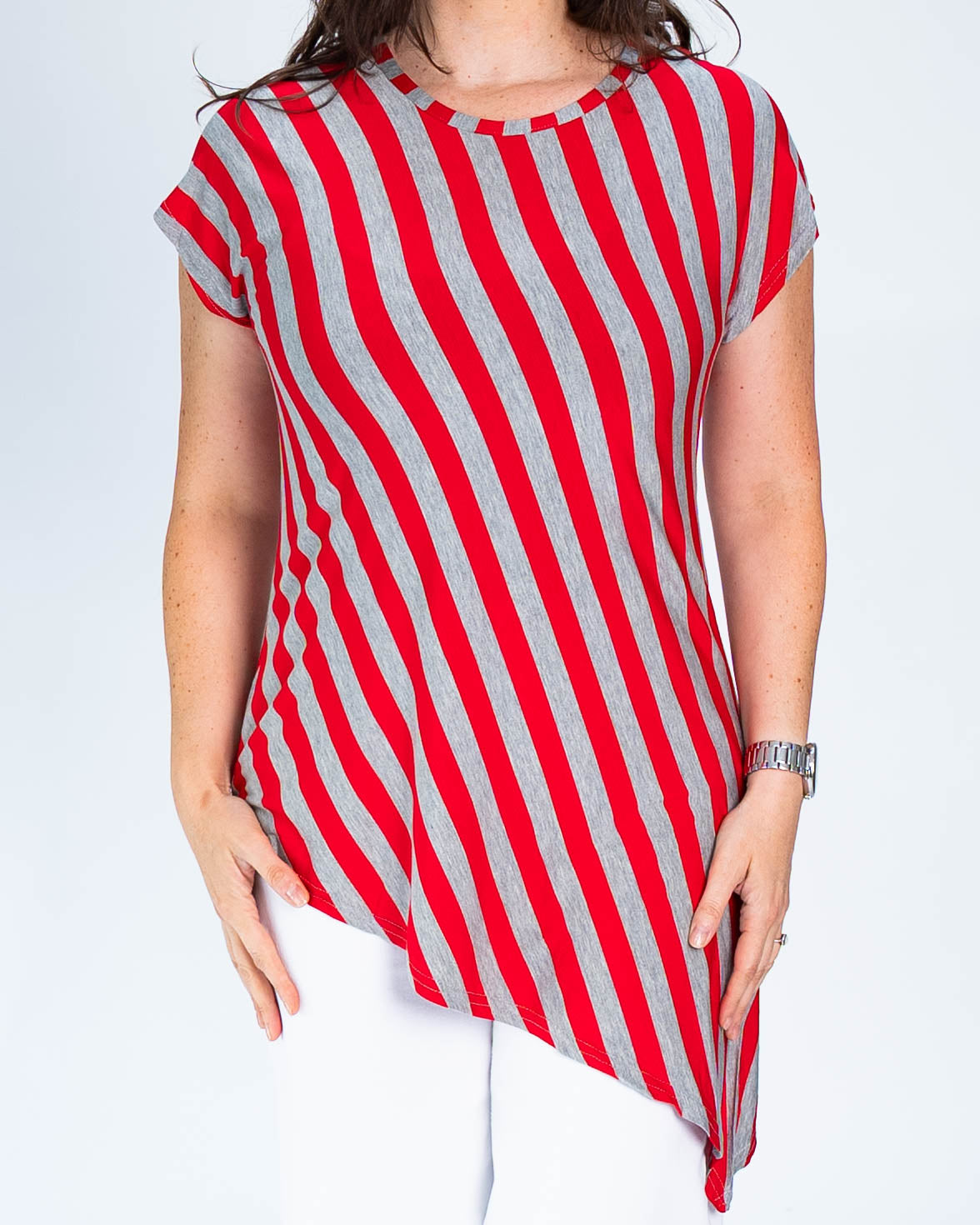 Polera Desigual Líneas Rojas