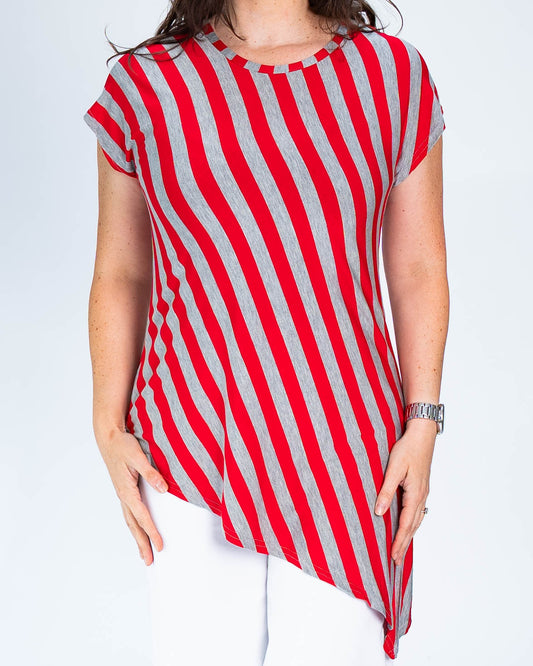 Polera Desigual Líneas Rojas