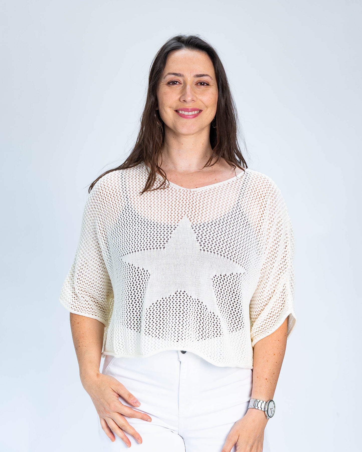 Sweater Hilo Estrella Blanco