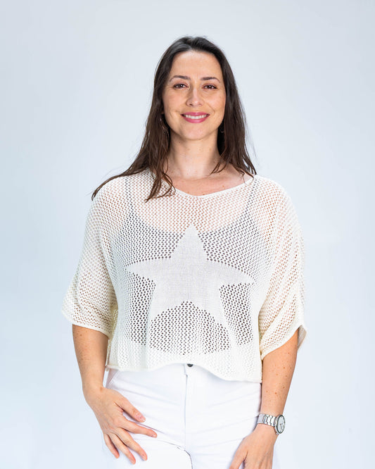 Sweater Hilo Estrella Blanco
